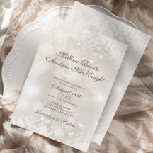 Silver Champagne Glitter Konfetti Elegant Bröllop