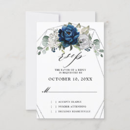 Silver Champagne Ivory Geometric Bröllop OSA Kort