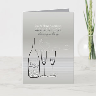 Silver Champagne - Julfest för nyårsjubileum för E Inbjudan