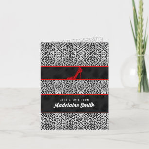 Silver Cheetah Print Personlig Deluxe Kort