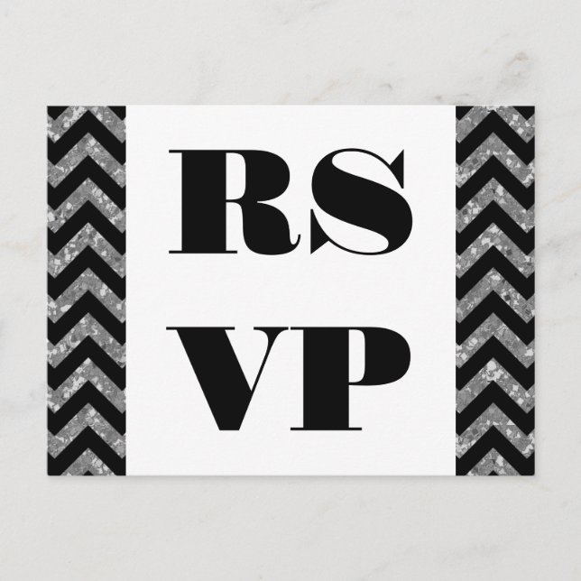 Silver Chevron Glitter OSA vykort (Framsida)