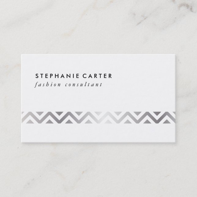 Silver Chevron Mönster Visitkort (Framsida)