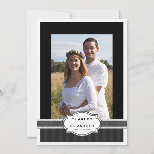 Silver Chic Foto 25-årsjubileumfest Inbjudningar (Framsida)