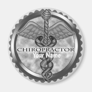 Silver chiropractor magnet