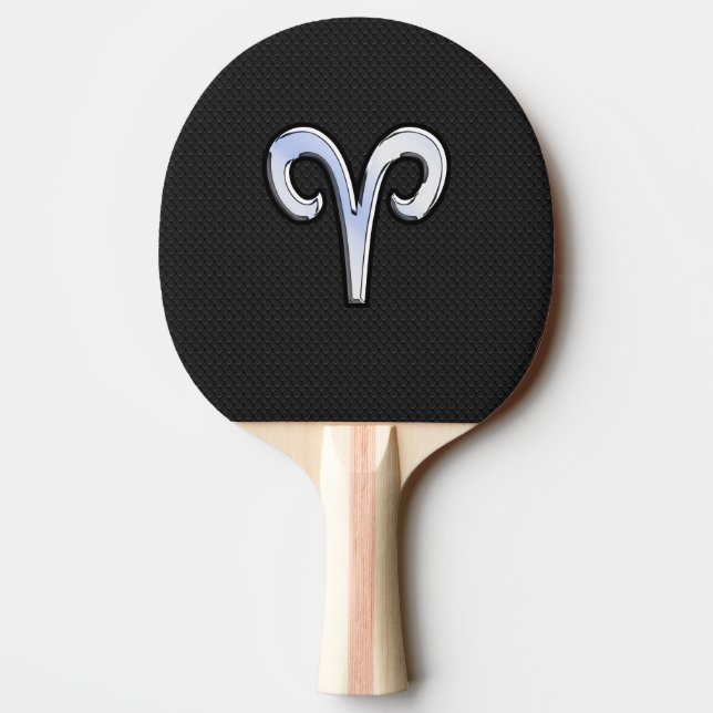 Silver Chrome like Aries Zodiac Sign Pingisracket (Baksidan)