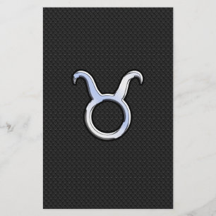 Silver Chrome like Taurus Zodiac-tecken Brevpapper
