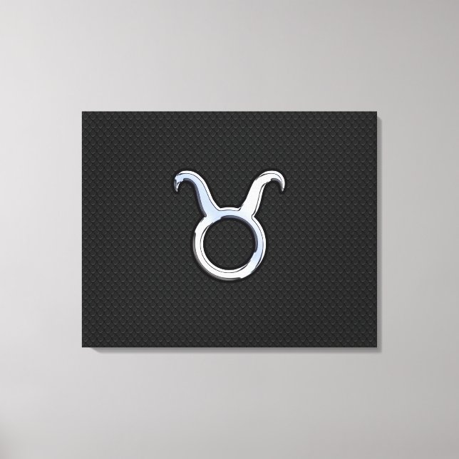 Silver Chrome like Taurus Zodiac-tecken Canvastryck (Framsida)