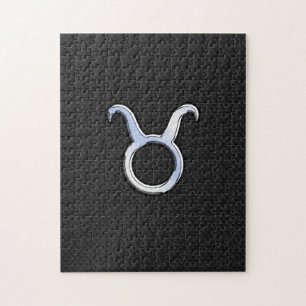 Silver Chrome like Taurus Zodiac-tecken Pussel