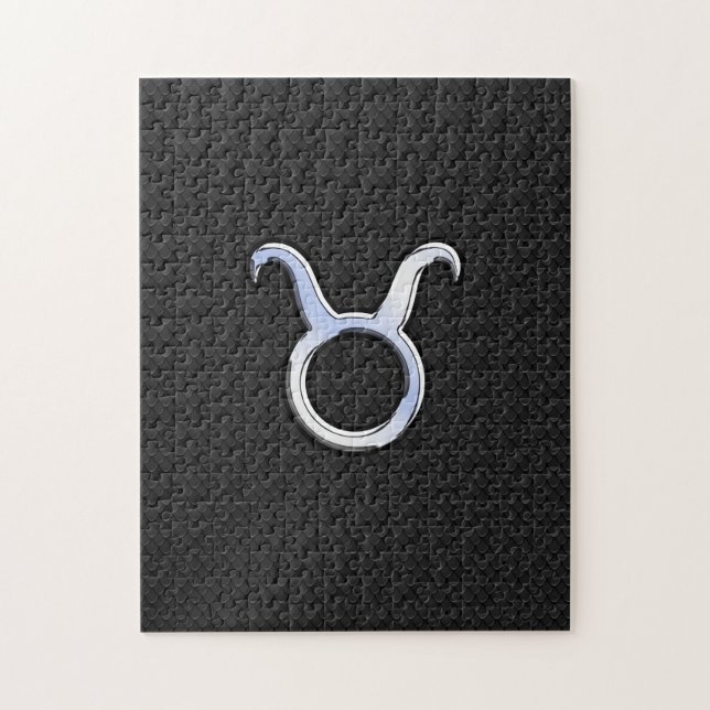 Silver Chrome like Taurus Zodiac-tecken Pussel (Vertikal)