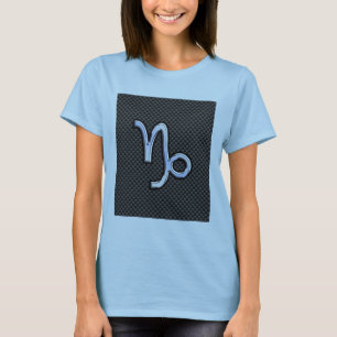 Silver Chrome som Capricorn Symbol Carbon Fiber T-shirt