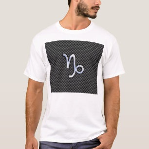 Silver Chrome som Capricorn Symbol Carbon Fiber Tröja