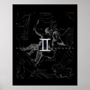 Silver Chrome som Gemini Zodiac Sign på Hevelius Poster