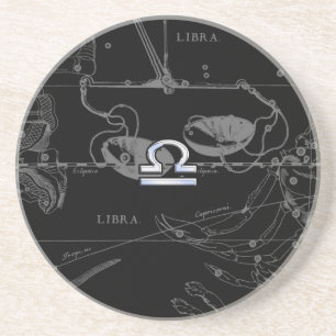 Silver Chrome som Libra Zodiac Sign på Hevelius Underlägg