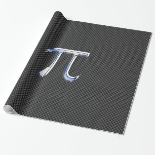 Silver Chrome som Pi-symbol på kolfiber Presentpapper