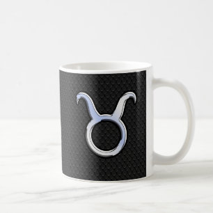 Silver-chrome som Taurus Zodiac-teckendecor Kaffemugg