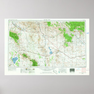 Silver City NM Topo Karta Poster