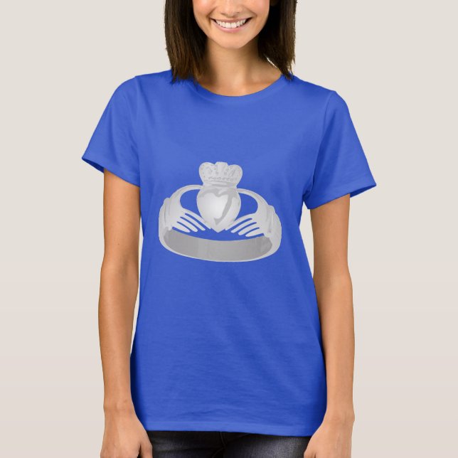 silver claddagh ring t shirt (Framsida)