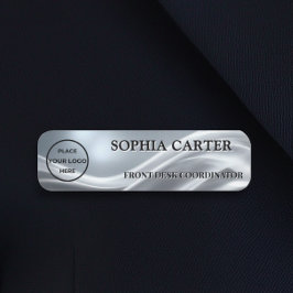 Silver Cloth Classic Name Badge Custom Namnbricka