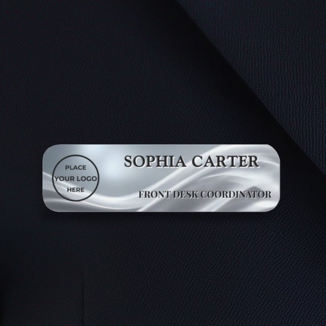 Silver Cloth Classic Name Badge Custom Namnbricka (Skapare uppladdad)