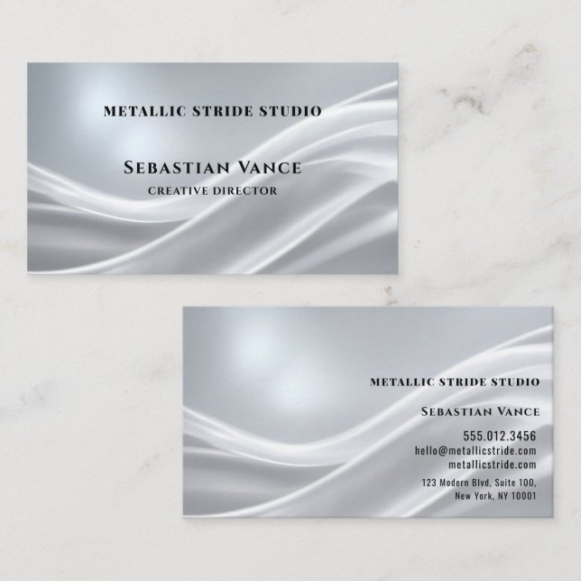 Silver Cloth Classic Visitkort (Fram/baksida)