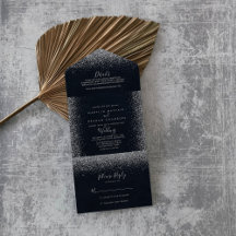 Silver Confetti Calligraphy Bröllop