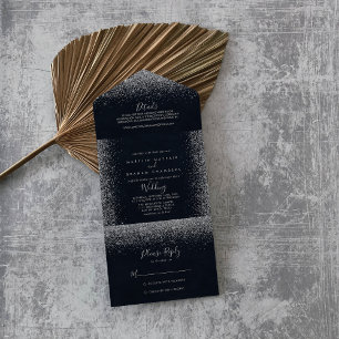 Silver Confetti Calligraphy Bröllop