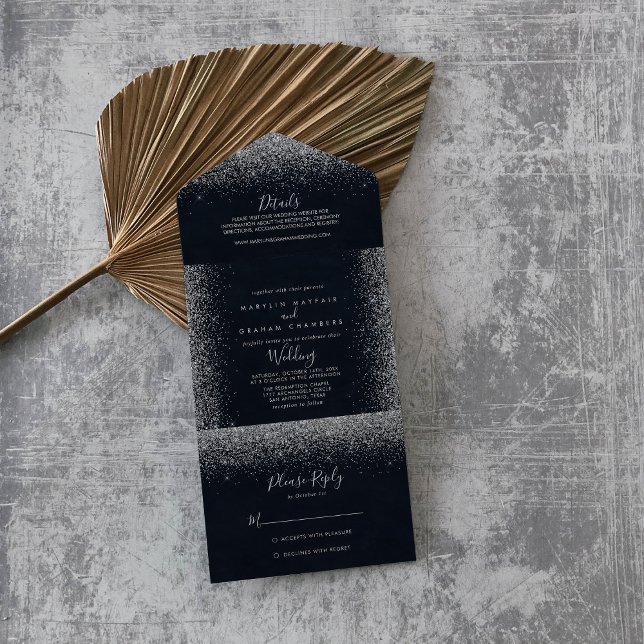 Silver Confetti Calligraphy Bröllop (Skapare uppladdad)