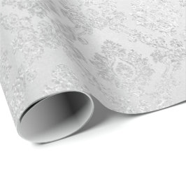 Silver Confetti Damask Royal Princess Glam Vip Presentpapper