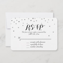 Silver Confetti Dots Bröllop OSA Kort
