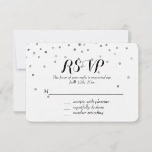 Silver Confetti Dots Bröllop OSA Kort