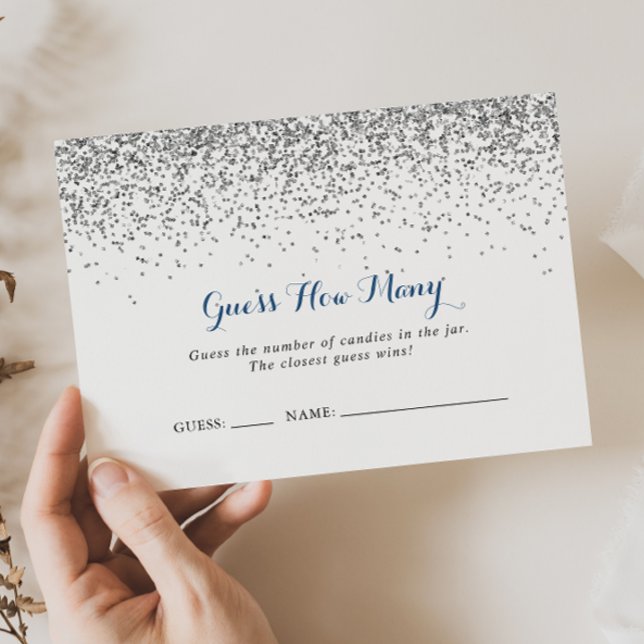 Silver Confetti gissar hur många spelkort Visitkort (Skapare uppladdad)
