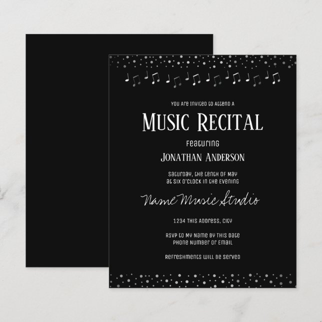 Silver Confetti Music skäl budget (Fram/baksida)