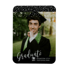 Silver Confetti Photo Studenten meddelande Magnet