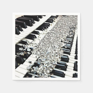Silver Confetti Piano Nycklar Pappersservett
