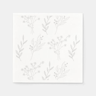 Silver Corner Blommigt Boho Bröllop Pappersservett