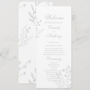Silver Corner Blommigt Boho Bröllop Program