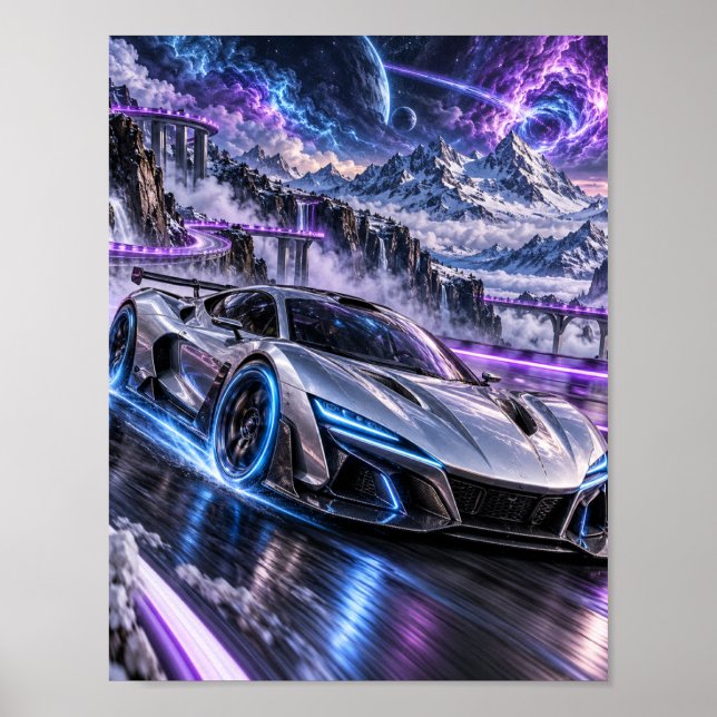 Silver Cosmic Superbilaffisch Poster (Framsidan)