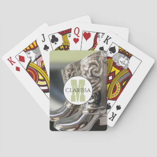 Silver Cowgirlstövlar Personlig Country Monogram Casinokort