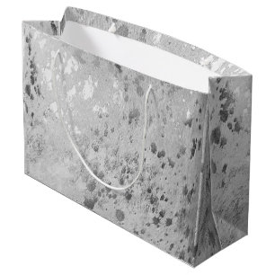 Silver Cowhide Tryck Metallisk