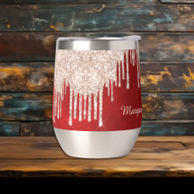 Silver Crimson Red Glitter driver Monogram
