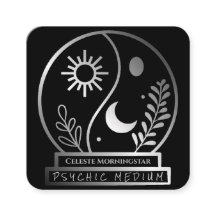 Silver Crystal Boll Psychic Medium Måne Sol