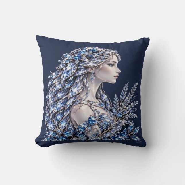 Silver Crystal Jungfrun | Lyxkollektion Kudde (Framsida)
