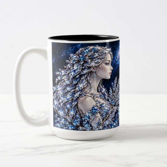 Silver Crystal Jungfrun | Lyxkollektion Två-Tonad Mugg (Vänster)