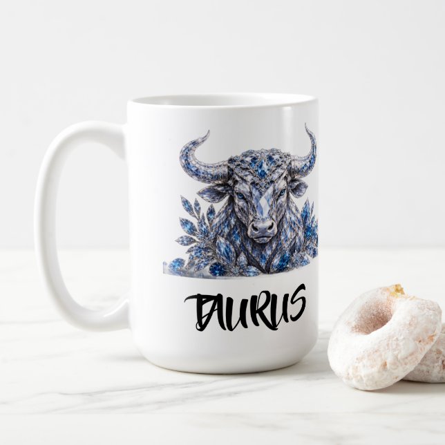 Silver Crystal Oxen Zodiak Kaffemugg (Med munk)