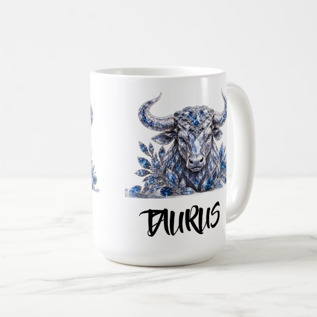 Silver Crystal Oxen Zodiak Kaffemugg (Framsida höger)