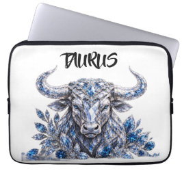 Silver Crystal Oxen Zodiak Laptop Fodral