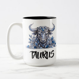 Silver Crystal Oxen Zodiak Två-Tonad Mugg