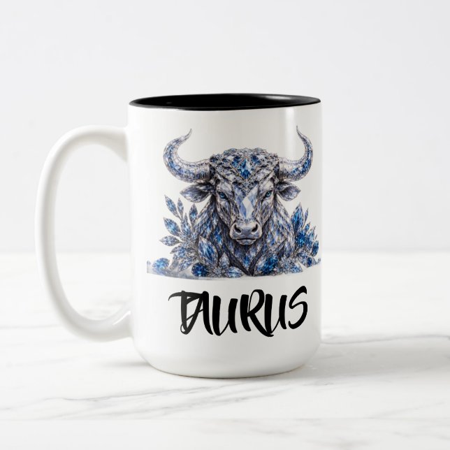 Silver Crystal Oxen Zodiak Två-Tonad Mugg (Vänster)