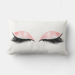 Silver Crystals Glitter Rosa Black Makeup Lash Lumbarkudde