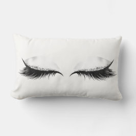 Silver Crystals White Grått Metallic Makeup Lash Lumbarkudde